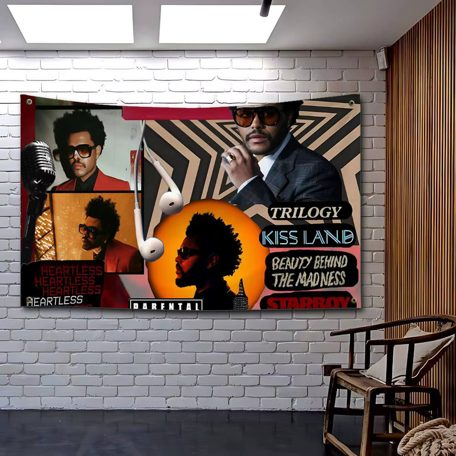 Rastar Flagge The Weeknd mit abstraktem Grafikdesign in Multicolour, B/H: 70 x 50 cm - Bild 3