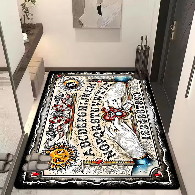 Halloween Ouija Brett Teppich für Schlafzimmer und Haushalt, rutschfest und wasserabsorbierend, Mehrfarbig - Bild 6