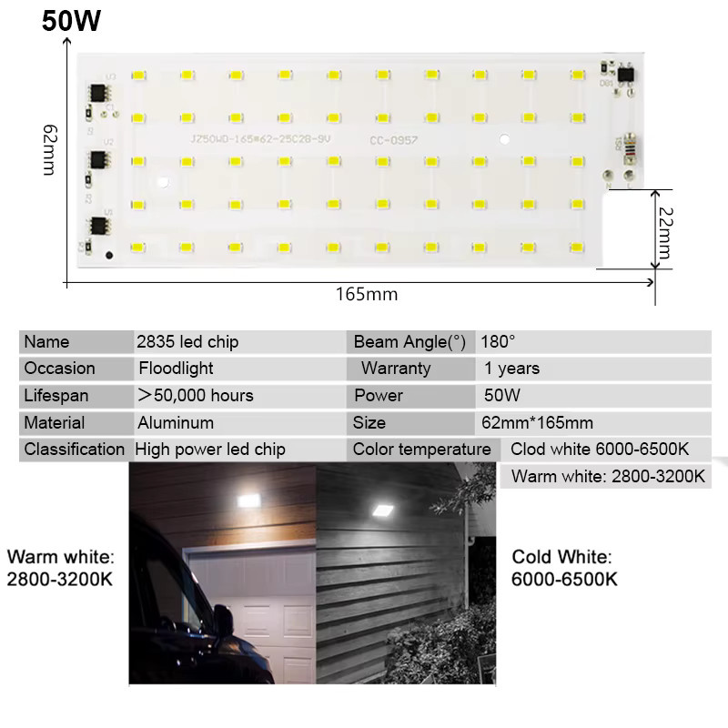 PARKSON 50 W LED Flutlicht mit SMD 2835 Chips für Außenbeleuchtung und Straßenlampen - Bild 2
