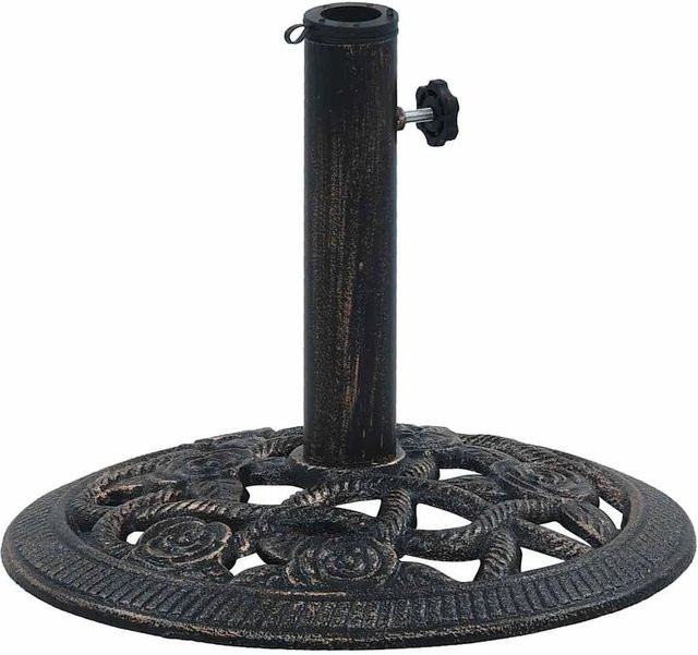 vidaXL Sonnenschirmständer aus Gusseisen in Schwarz und Bronze, Durchmesser: 40 cm, Gewicht: 9 kg - Bild 1