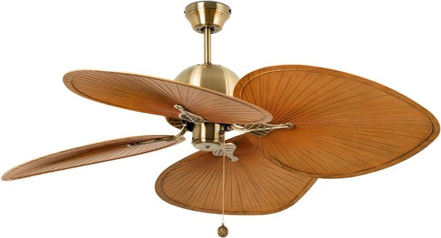 Deckenventilator FARO Cuba mit Zugschnur in Gold und Braun, Durchmesser: 132 cm - Bild 1