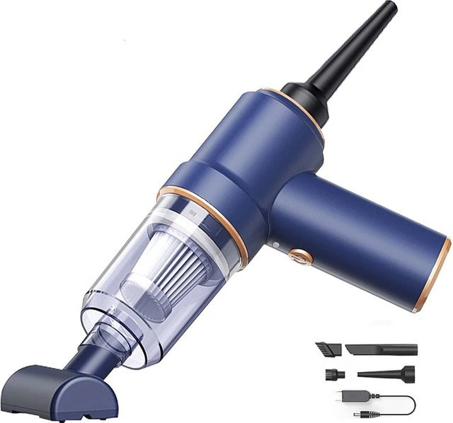 SUITU 2in1 Kabelloser Akku-Staubsauger für Auto und Haushalt in Blau mit Ladestation und verschiedenen Bürstenköpfen - Bild 1