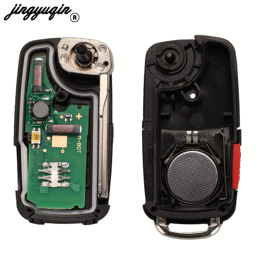Jingyuqin Flip Autoschlüssel für VW Volkswagen Touareg und Audi A8 S8 mit ID46 Chip 315 MHz in Schwarz - Bild 6