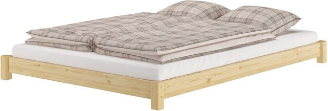 Erst-Holz Flaches Futon-Doppelbett Bodenbett aus Kiefer Massivholz Modell 51 B/T/H: 160 x 200 x 17 cm - Bild 1