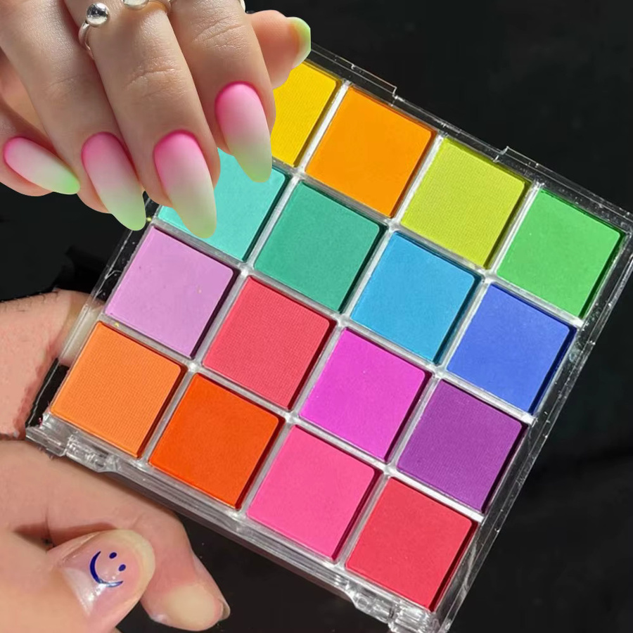 MingLee Nail Art Rubbing Powder Palette, 16 Farben, Matt - Bild 2