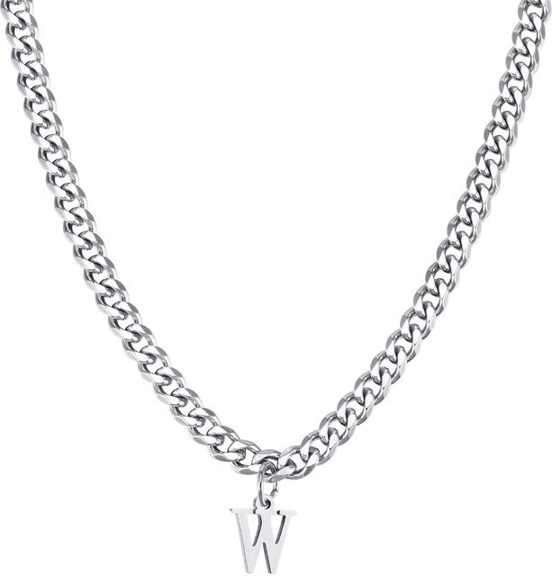 Vnox Buchstabenkette, Edelstahl, Weiß, Unisex - Bild 1