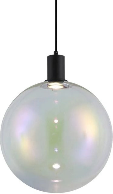 QAZQA Design-Hängeleuchte Mallon in Schwarz mit Regenbogen-Glas, Durchmesser: 35 cm - Bild 1