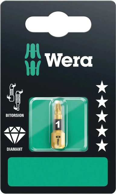 Wera Kreuzschlitz-Bit PZ1 x 25 mm 855/1 Bi-Torsionszone in Silber - Bild 1