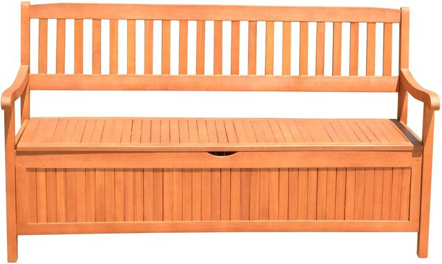 Gartenbank Houston 3-Sitzer von Garden Pleasure aus Eukalyptusholz in Braun, B/H/T: 157 x 90 x 59 cm - Bild 1