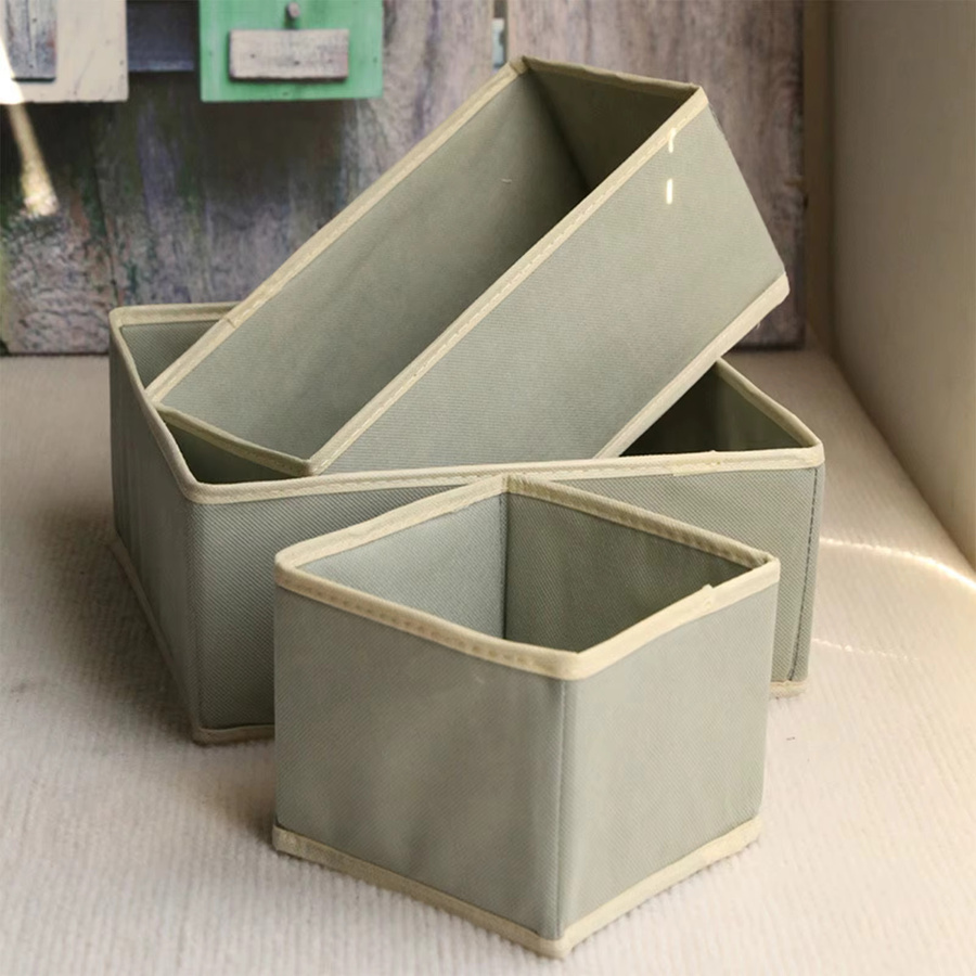 KindFuny Organizer aus Stoff mit Trenndividern in Beige zur Aufbewahrung von Unterwäsche, Socken und Kleidung für Schubladen und Schränke - Bild 3