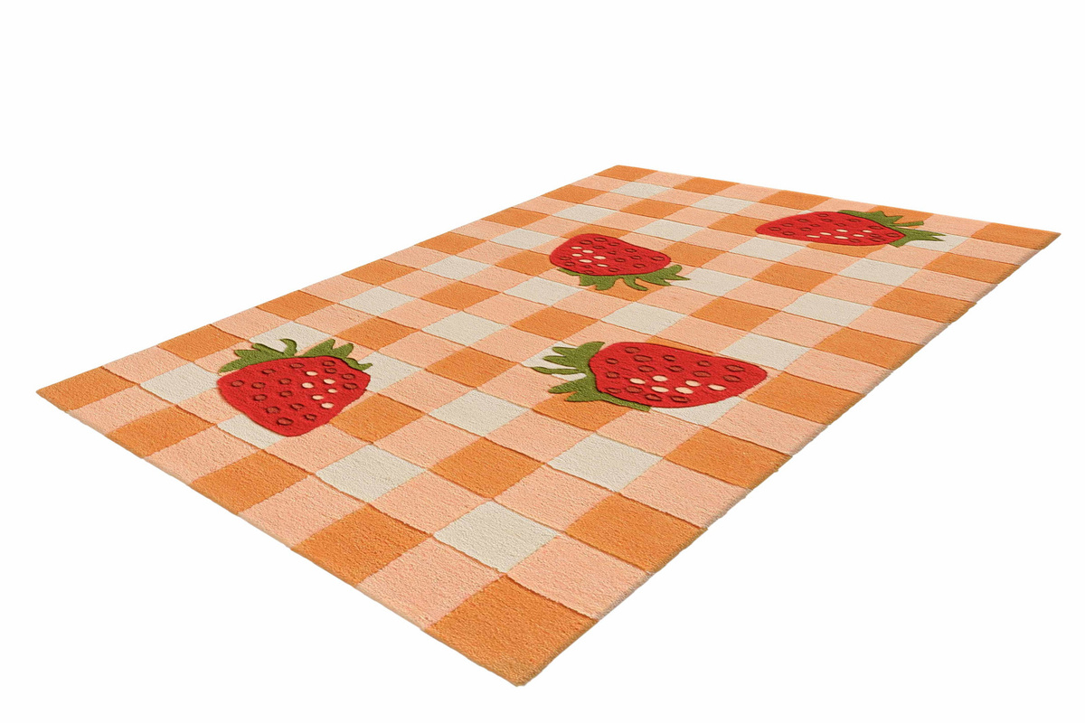 Arte Espina Teppich Joy 996 Rot mit Erdbeeren Design B: 140 cm, T: 70 cm, H: 2,2 cm - Bild 1