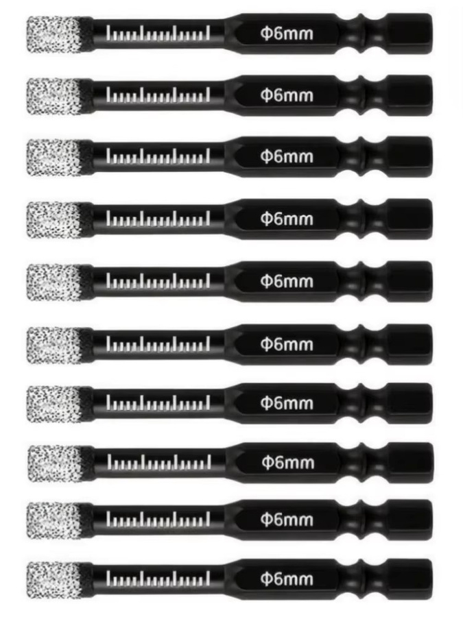 RSMXYO 10er Set Diamant-Sechskantbohrer 6 mm für Keramik, Fliesen, Marmor und Glas - Bild 7