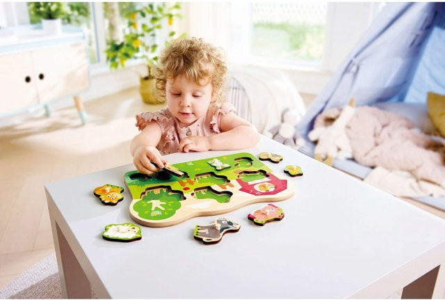 Hape Steckpuzzle Bauernhof, Holz, ab 2 Jahren - Bild 1