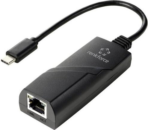 Renkforce RF-TCA-330 Netzwerkadapter USB-C Gigabit-LAN 1000MBit/s Schwarz - Bild 1