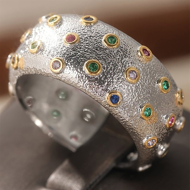 Huitan Chic Ring, Regenbogen-Kubikzirkonia, Bunt, Damen - Bild 1