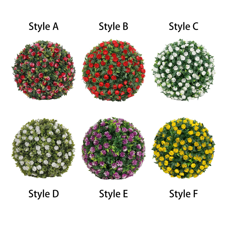 Kesoto Dekorative Kunstpflanze als runder Topiary-Ball für die Tischdekoration, Grün, Durchmesser: 20 cm - Bild 2