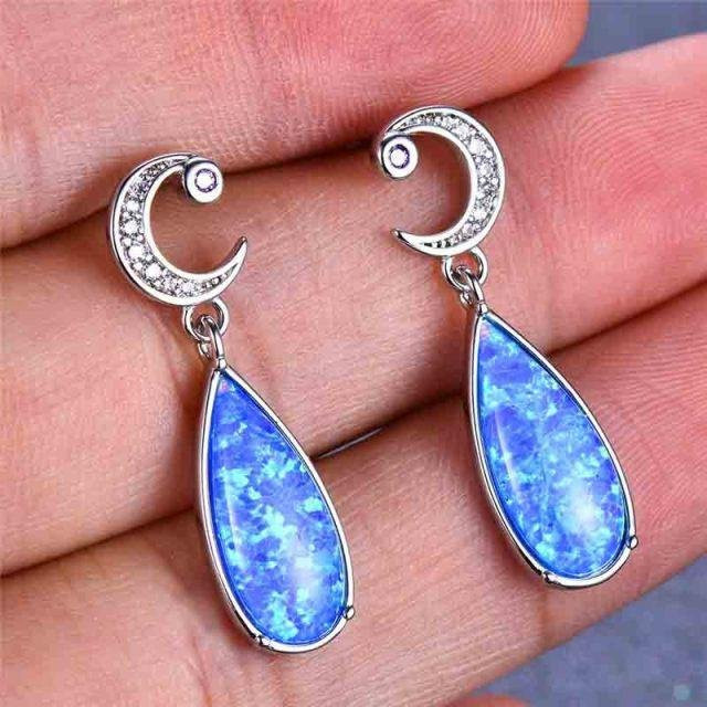 YIRAN Jewelry Tropfen-Ohrringe, 925 Silber, Opal, Damen - Bild 1