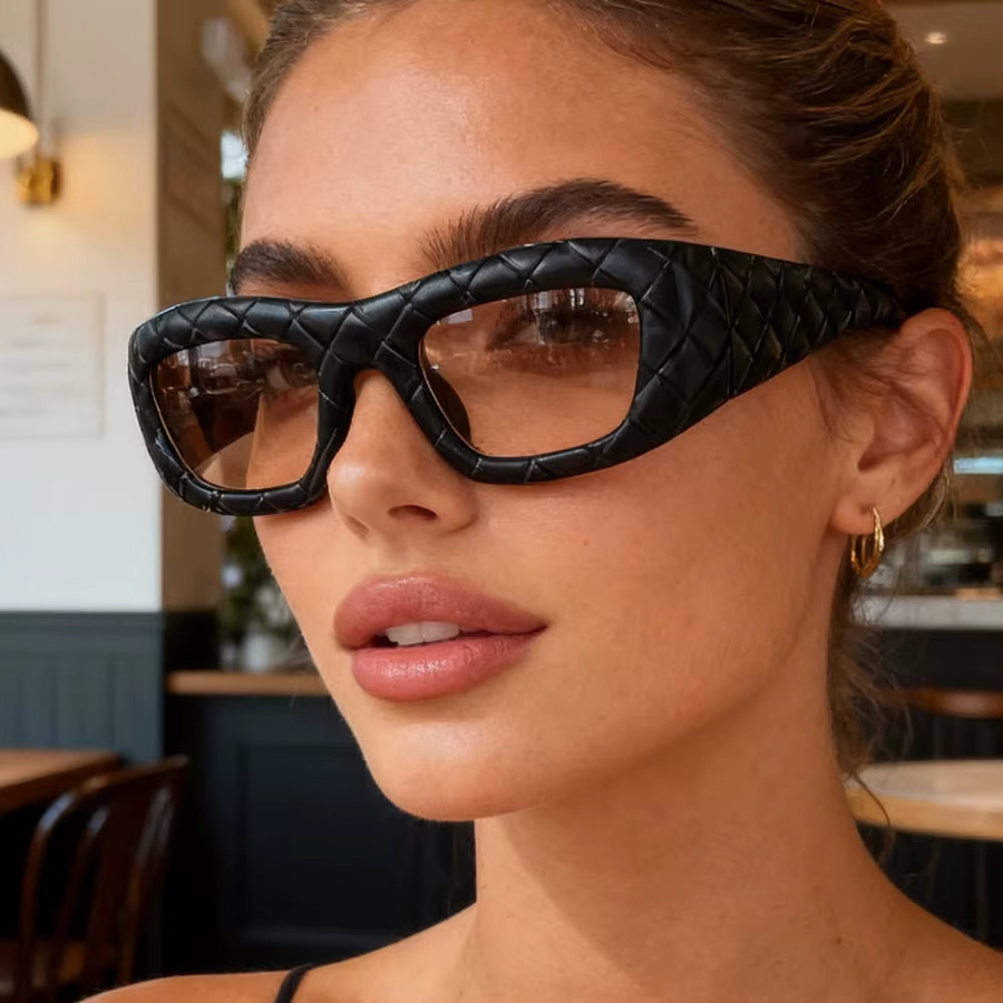 Srtipe Square Sonnenbrille, Vollrand, Kunststoff, Schwarz, Unisex - Bild 1