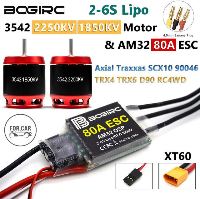 BOGIRC Bürstenloser Combo 3542 2250KV 1850KV Motor & AM32 80A ESC, für RC Crawler Autos - Bild 1