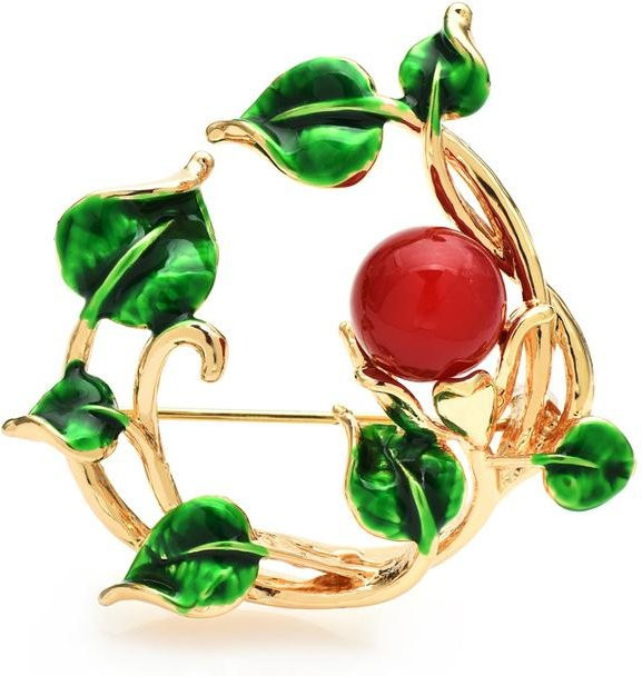 YIRAN Jewelry Brosche Blumenkranz, Emaille, Perle, Damen - Bild 1