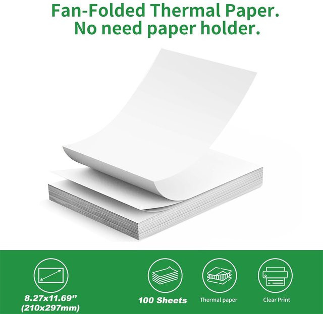 BPA-freies A4 Thermopapier in Weiß, schnell trocknendes Druckerpapier, Format: 21,0 x 29,7 cm - Bild 1