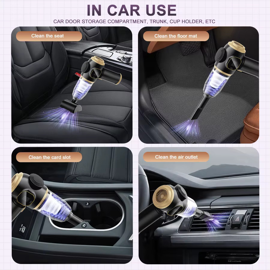 BELIBUY Kabelloser Auto-Staubsauger mit Smart-Display und HEPA-Filter in Schwarz - Bild 6