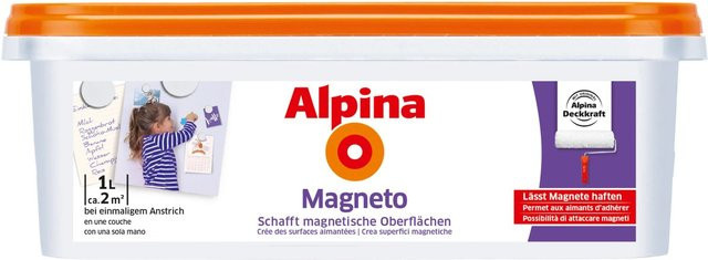 Alpina Magneto Magnetische Grundfarbe Weiß 1 Liter - Bild 1