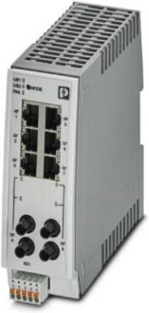 Phoenix Contact 2702333 FL SWITCH 2206-2FX SM ST Netzwerk Switch mit 6 Ports, 10/100 MBit/s, Grau - Bild 1