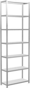 Schulte Lagertechnik Fachbodenregal MultiPlus250 Steckregal mit 7 Fachböden und Kreuzstrebe, Farbe: Lichtgrau, H x B x T: 300 x 100 x 40 cm - Bild 1