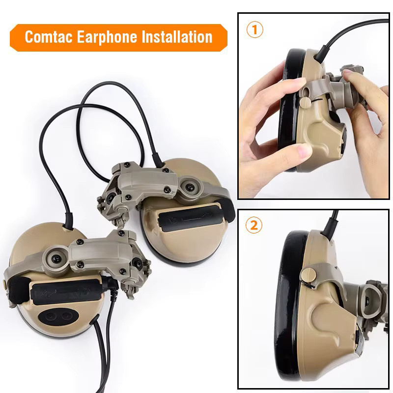 WADSN Taktischer Helm Schiene Mount Adapter für Contact Sordin Headsets, kompatibel mit Wendy und ARC Schienen, Schwarz und Beige - Bild 3