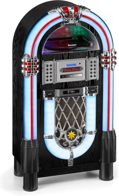 Karcher Jukebox JB 6608D in Schwarz/Mehrfarbig mit Plattenspieler, CD-Player, Bluetooth, DAB+ Radio und USB/SD-Karte - Bild 2