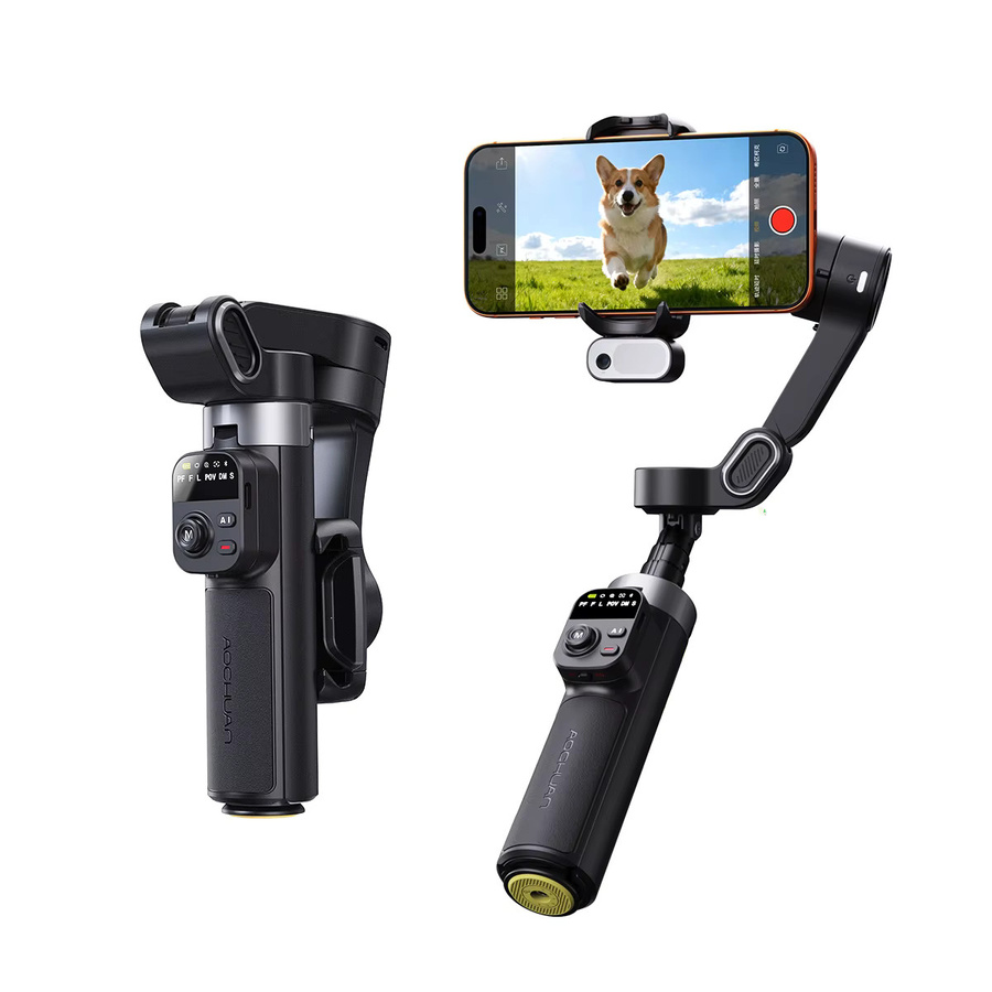 AOCHUAN X3 Handheld Gimbal Stabilisator in Schwarz mit integriertem Verlängerungsstab, Stativ und Gesichtsverfolgung für iPhone, Android und Samsung Smartphones - Bild 6