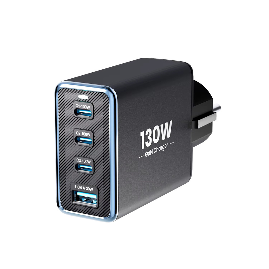 TOPZERO USB Typ C Ladegerät 130 W mit 4 Ports, PD3.0 und QC4.0 Schnellladung, Schwarz - Bild 7