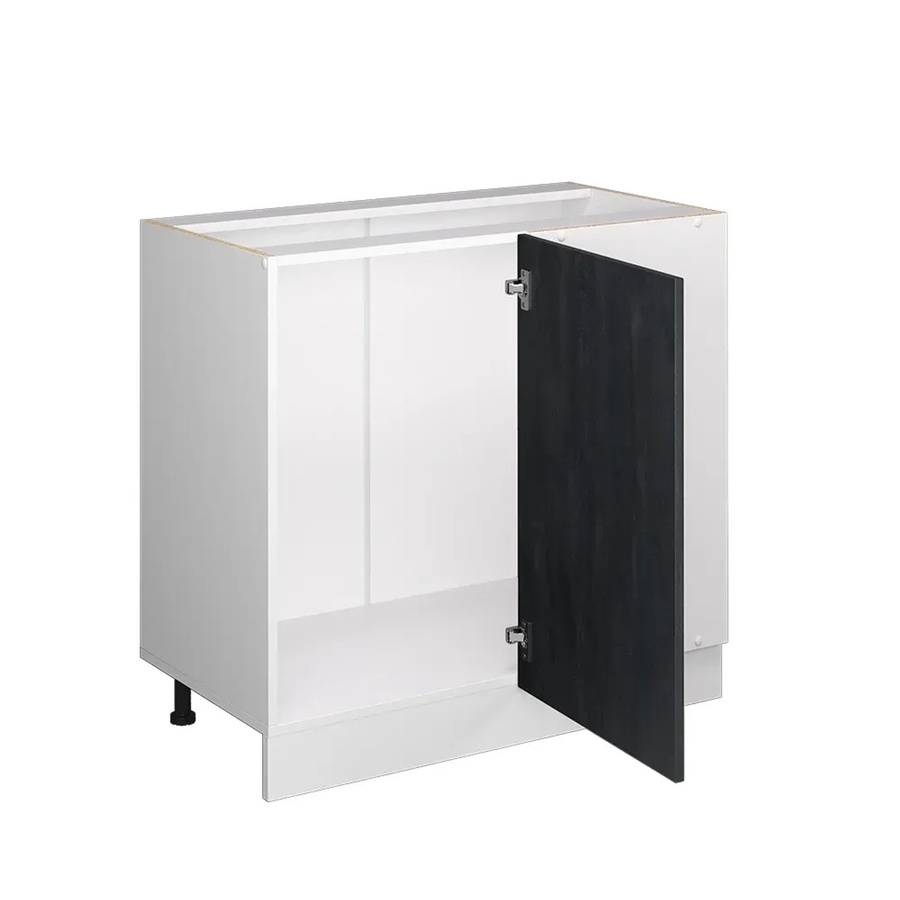 Vicco Eckunterschrank R-Line Küchen Eckschrank in Schwarz Beton und Weiß mit Arbeitsplatte in Eiche, Höhe: 86 cm - Bild 2