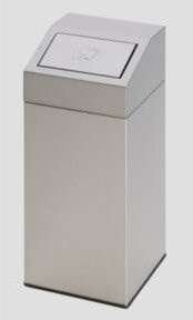 VAR Wertstoffsammler aus Edelstahl mit Inneneinsatz, Silber/Schwarz, 82 l - Bild 1