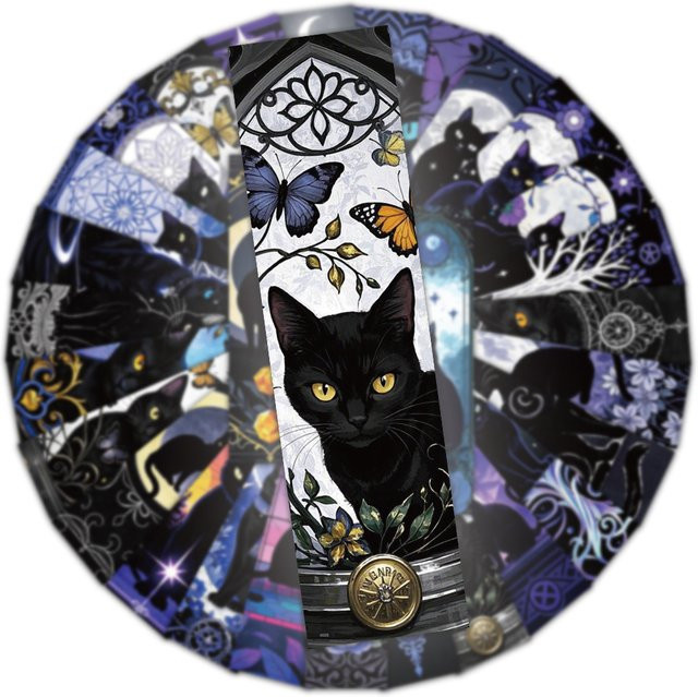 30 Stück Gothic Lesezeichen Set mit schwarzer Katze, Mond und Schmetterling aus Papier in Dark Night Design - Bild 1