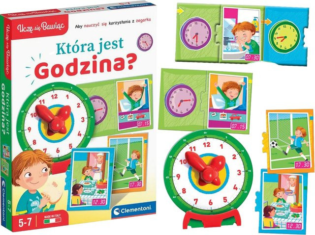 Clementoni Wie spät ist es? Lern-Uhrspiel, 5-7 Jahre - Bild 1