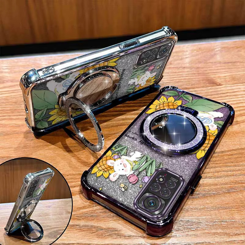 Xiaomi Handyhülle Happy Rabbit mit Lanyard für Redmi Note 11 Pro Plus, 10T, 10, 9 Pro Max in Pink und Multicolour - Bild 2