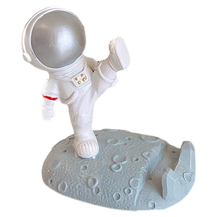 Niedlicher Astronaut Handyhalter aus Harz für Schreibtisch und Büro, B/T/H: 9,0 x 10,0 x 6,5 cm - Bild 2