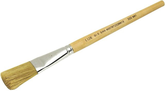 LUX-TOOLS Ausbesserungspinsel Größe 5 in Natural mit Holzgriff für lösemittelbasierte Produkte - Bild 1