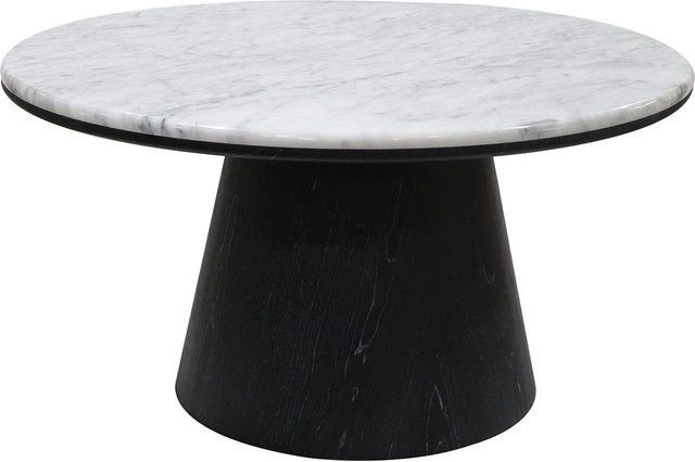 Vente-unique Couchtisch Sadura Modern in Schwarz und Weiß mit Marmor und Eichenfurnier, B/T/H: 80 x 80 x 42 cm - Bild 1