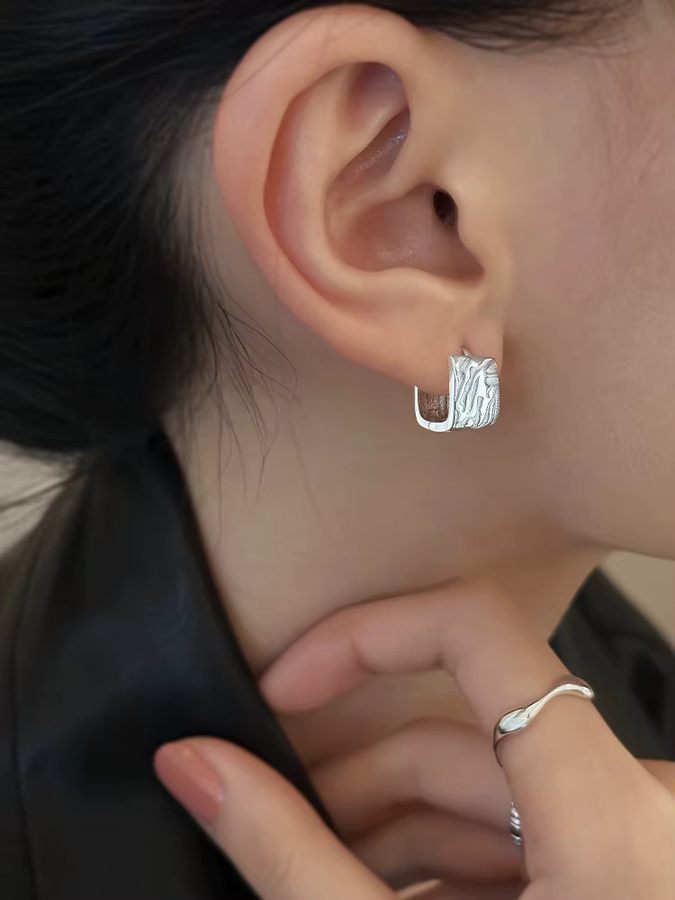REETI Ohrringe, 925 Silber, geometrisch, quadratisch, Damen - Bild 3