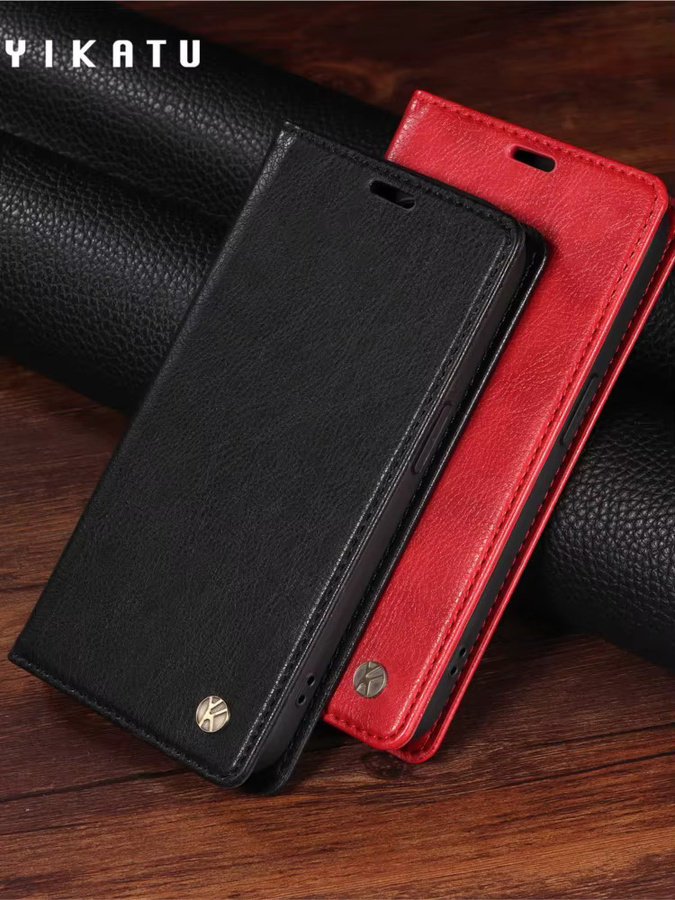 Xiaomi Magnetische Flip-Lederhülle Premium Litchi Stria für Redmi 15 15C 14C 13 13C 12 12C 10 Prime 10C 10A 9A 9C A5 A3 A1 Plus in Schwarz - Bild 6