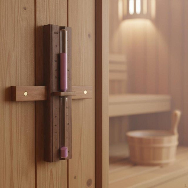 Hitzebeständige Sauna Sanduhr aus Holz von HomeVibe Haus in Braun - Bild 1