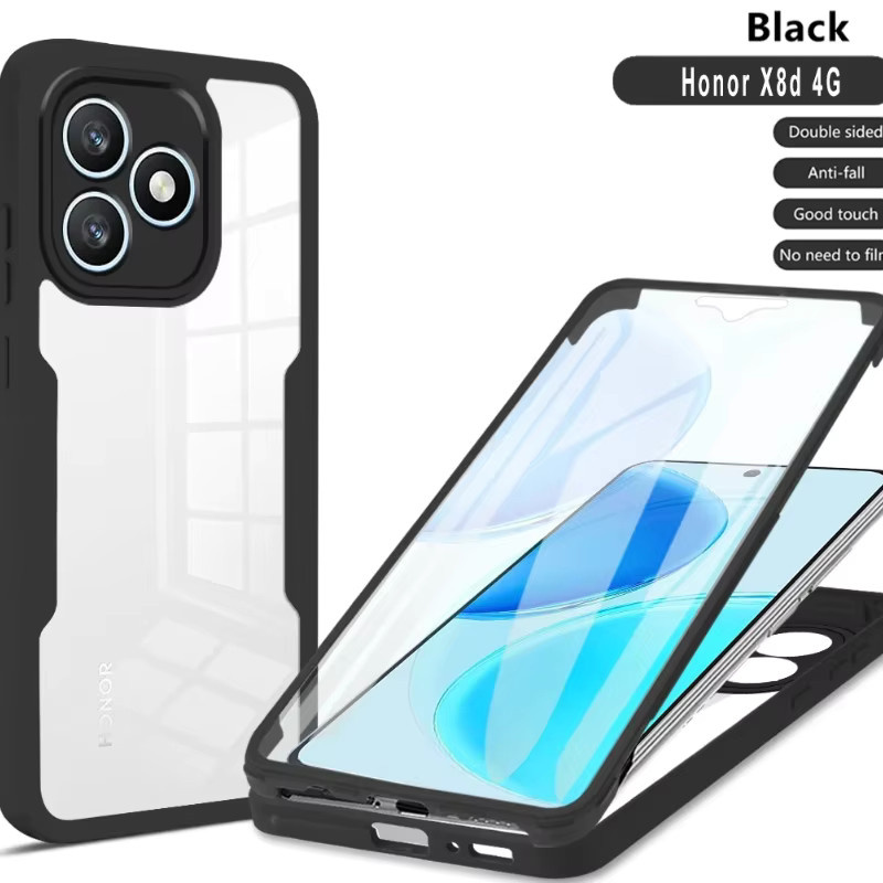 Transparente 360° Vollschutz Panzer-Handyhülle für Honor Magic 8 Pro 7 Lite X8D X9D X7D X6C 400 Pro Lite Sturzsichere Rückabdeckung in Grün - Bild 2