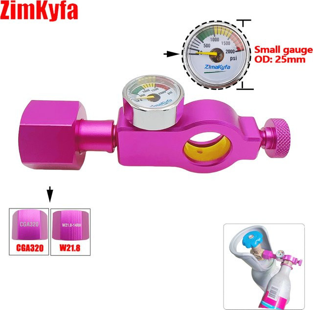 Zimakyfa Soda Co2-Zylinder-Nachfüllstation-Adapter passend für SodaStream Quick Connect, rosa, W21.8-14 CGA320 Anschluss - Bild 1