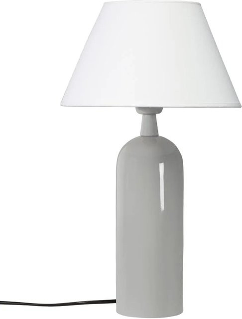 PR Home Carter Textil Tischleuchte in Grau und Weiß mit E27 Fassung, Höhe: 46 cm - Bild 1