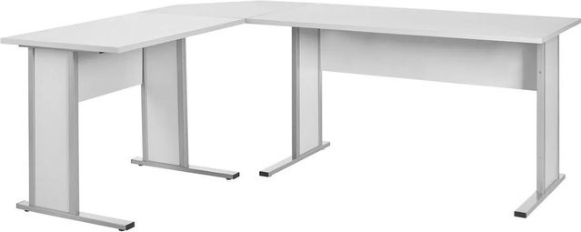 PROREGAL Eckschreibtisch Lion in Lichtgrau mit langer Seite links, H x B x T: 75 x 155 x 205 cm - Bild 1