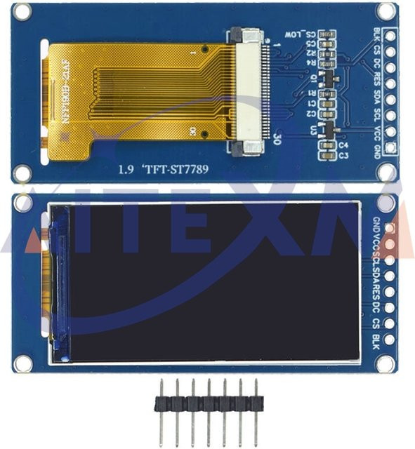 AITEXM ROBOT 1,9 Zoll ST7789 IPS TFT LCD Display Modul mit SPI Schnittstelle, Multicolor, Auflösung 170x320 für Arduino - Bild 1
