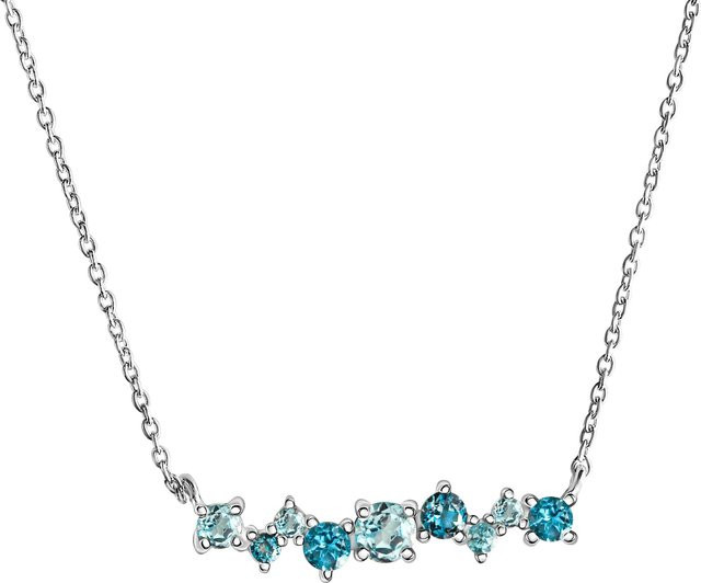 Zeeme Gemstones Halskette 925 Silber, rhodiniert, Blautopas, Damen - Bild 1
